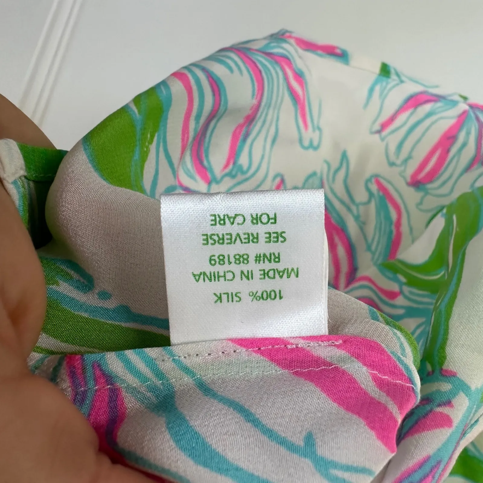 Lilly Pulitzer Houston Top Ring the Bellboy Silk Sleevless Tulips Pink Green S‎ - Image 3