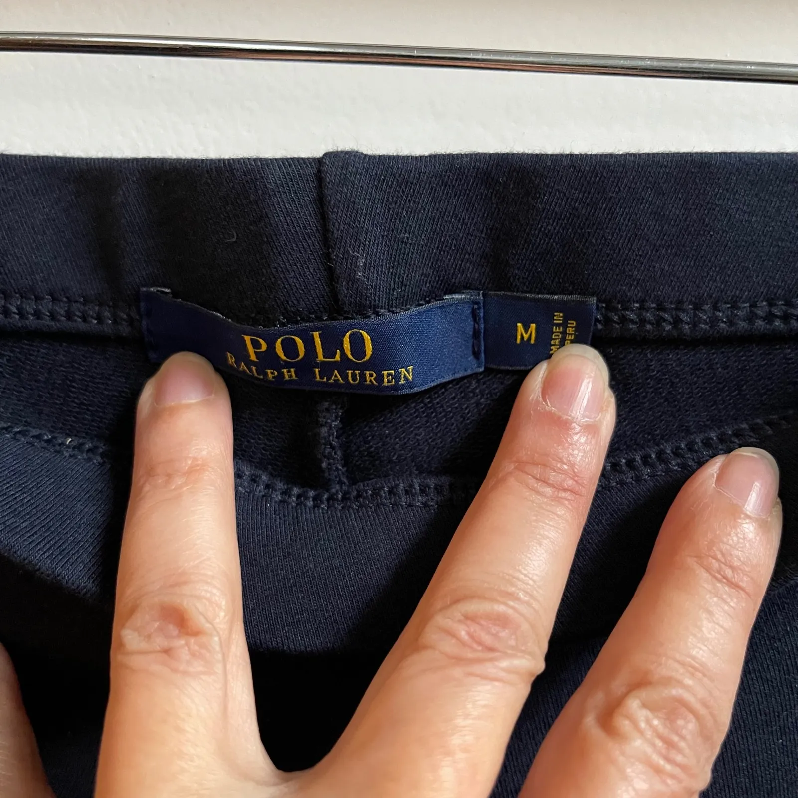 Polo Ralph Lauren Women Navy Blue Riding Pants with Suede Knee Patches Medium - Image 5