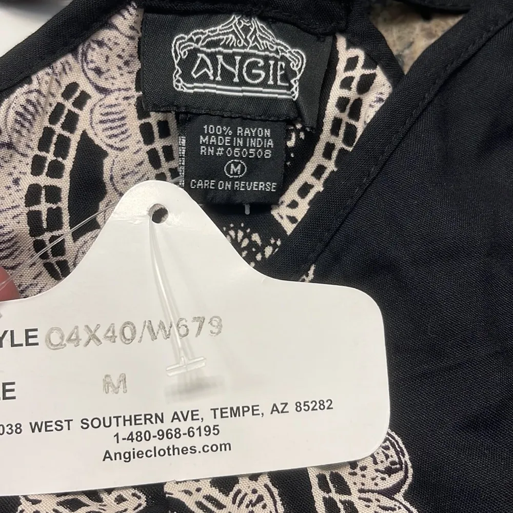 Women's Angie Women's Black Double Strap Sundress Boho Anthro Dress Size Med NWT - Image 6