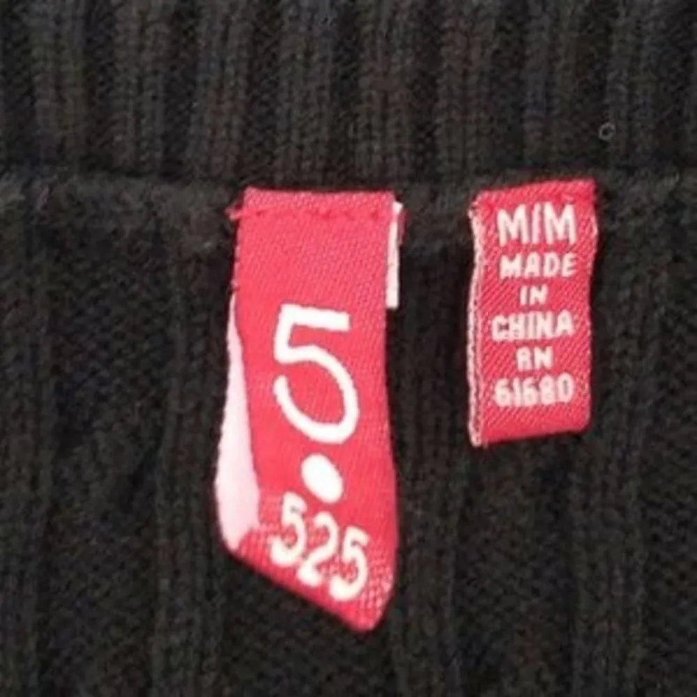 525 Black Cable Knit 3/4 Sleeve Pullover V - Image 4