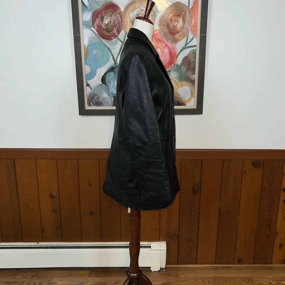 Super Nice Vintage Y2K Juliet Michelle Leather Jacket! Size XL - Image 3