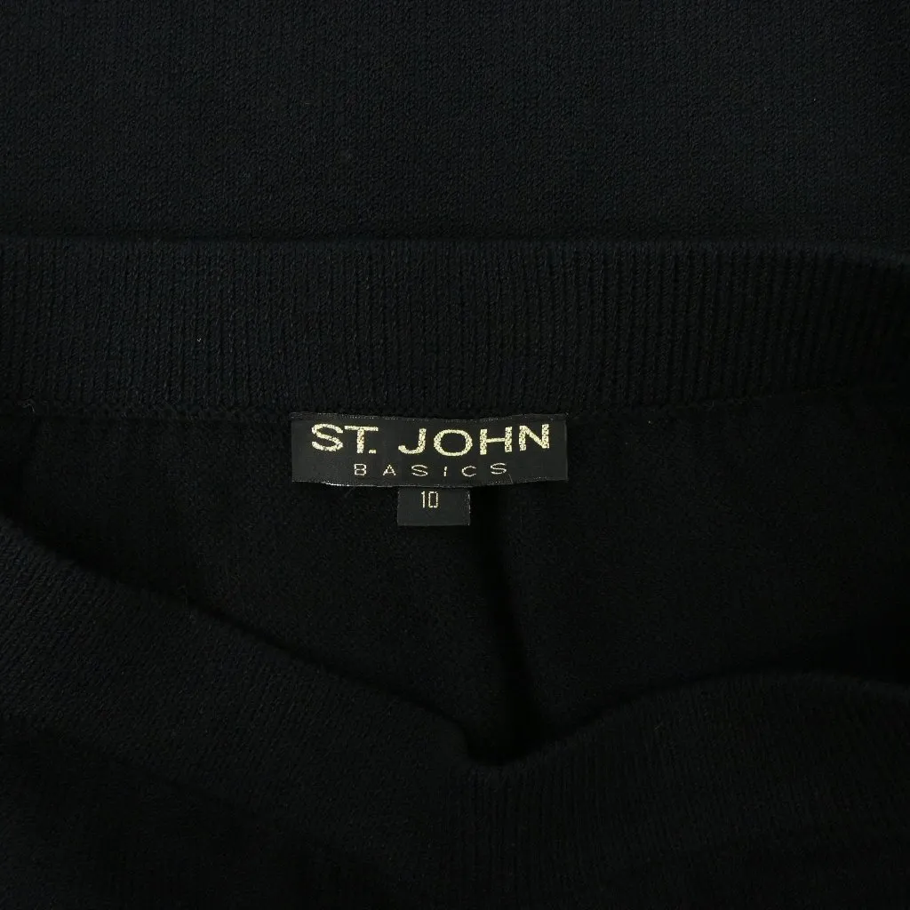 St. John Basics Black Knit Knee Length Skirt 10 - Image 4