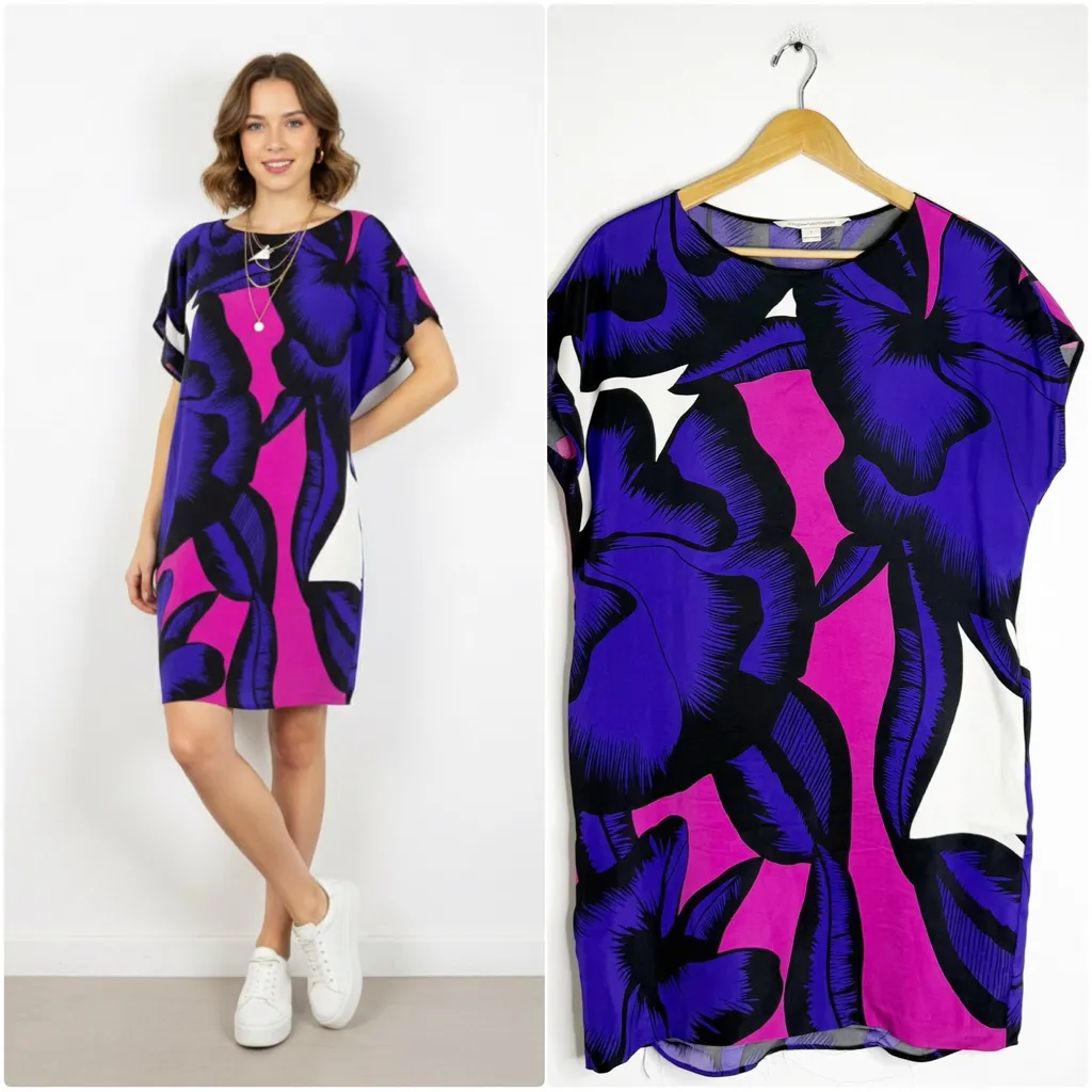 Diane von Furstenberg Harriet Silk Blend Floral Dress – Size Small - Image 2