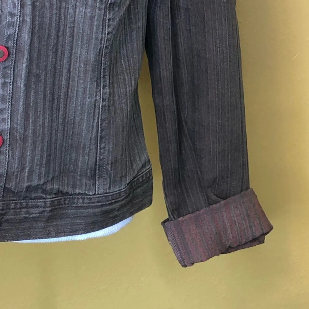 Spanner Red Brown Denim Jacket 8 - Image 3