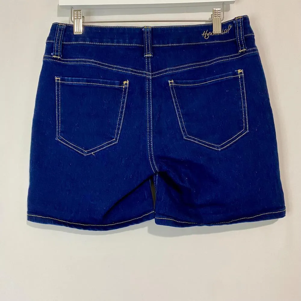 Hydraulic Women's Jean Short Denim High Waist Dark Blue Wash Size 11/12 EUC - Image 4