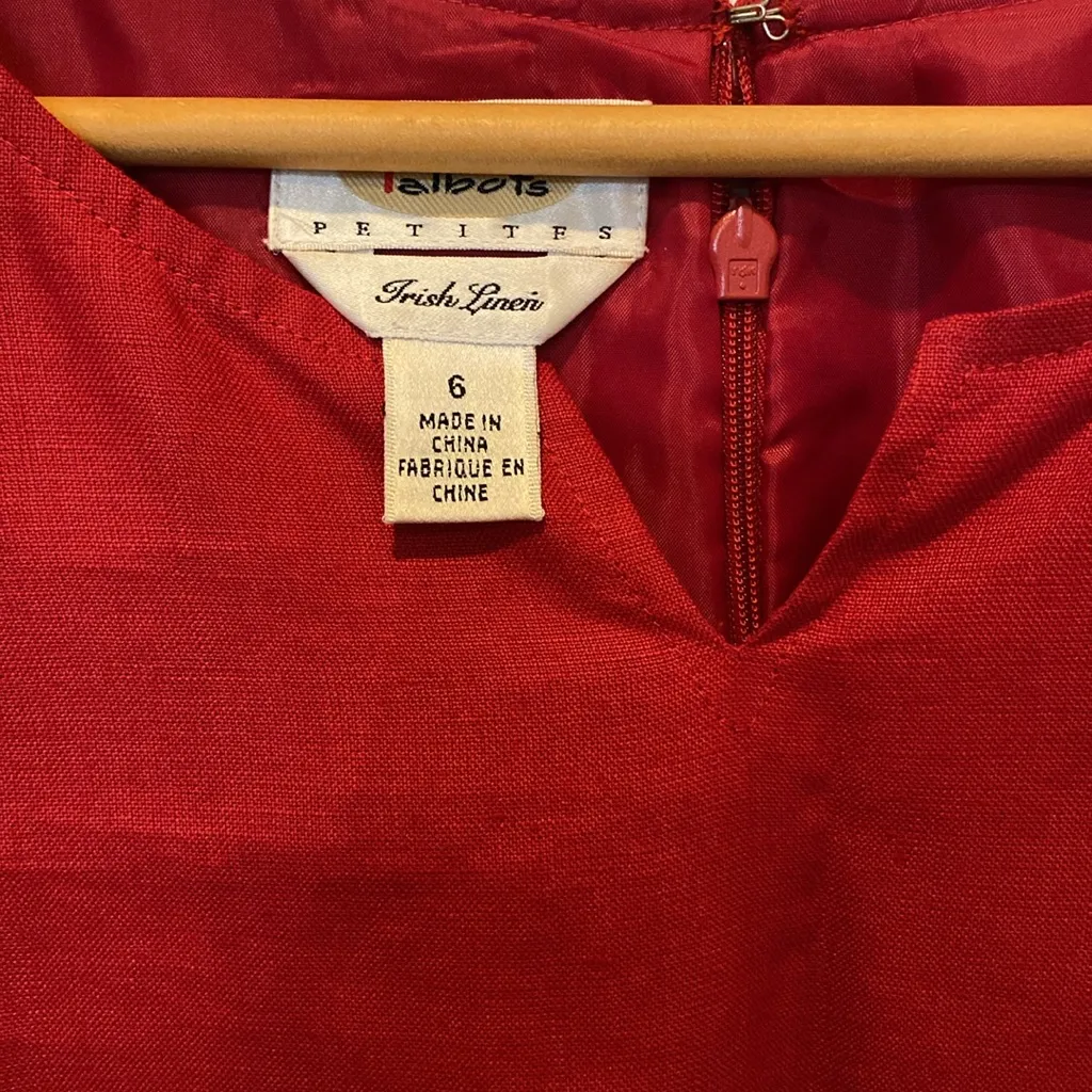 Talbots Irish Linen shift Dress size 6 petite - Image 4