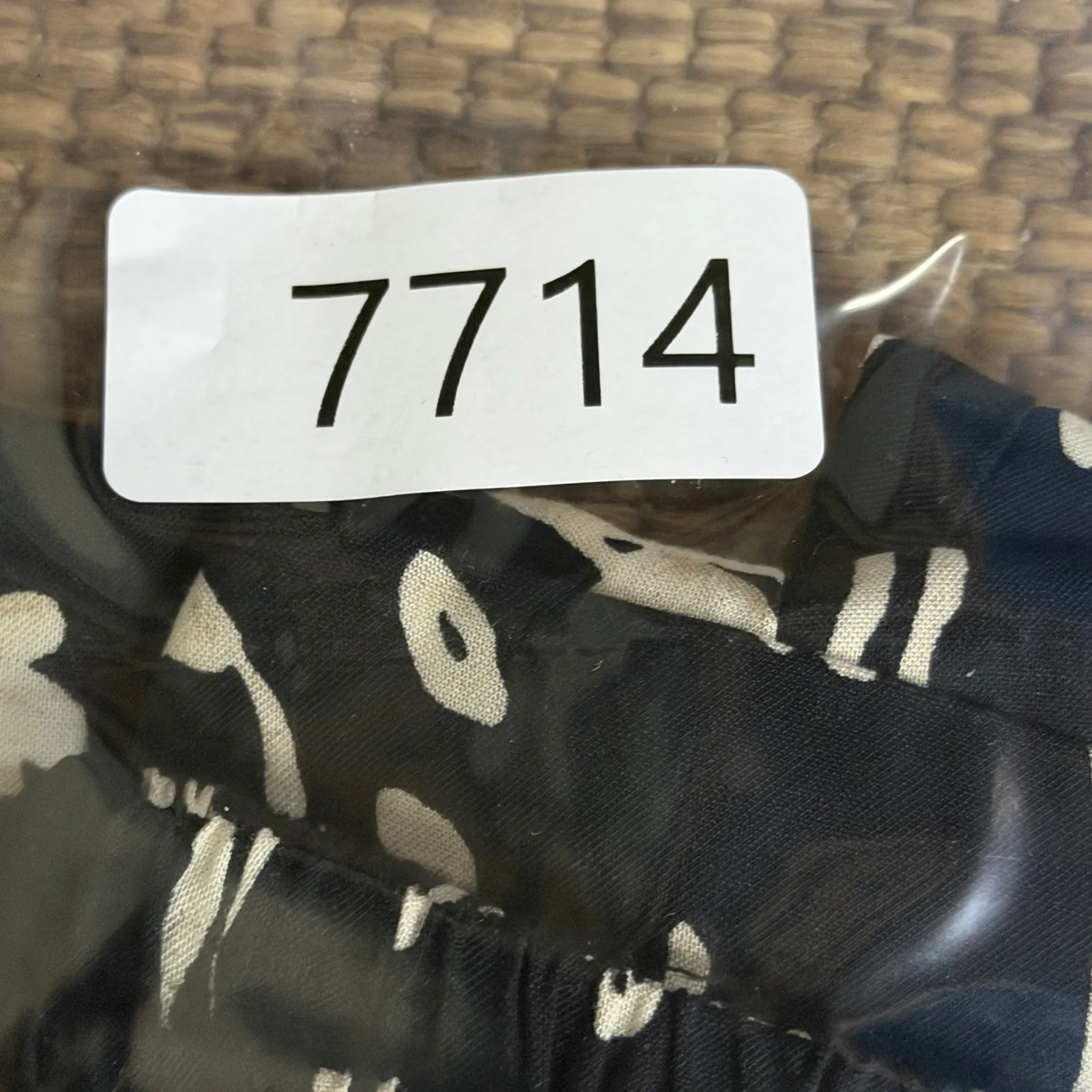 Vintage Studio Pants S Black White Floral Stripe Straight Leg Boho Hippie Grunge - Image 9