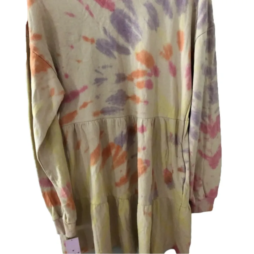 𝅺NWT Wild Fable Women's Tie-Dye Long Sleeve Cozy Sweatshirt Dress - Image 4