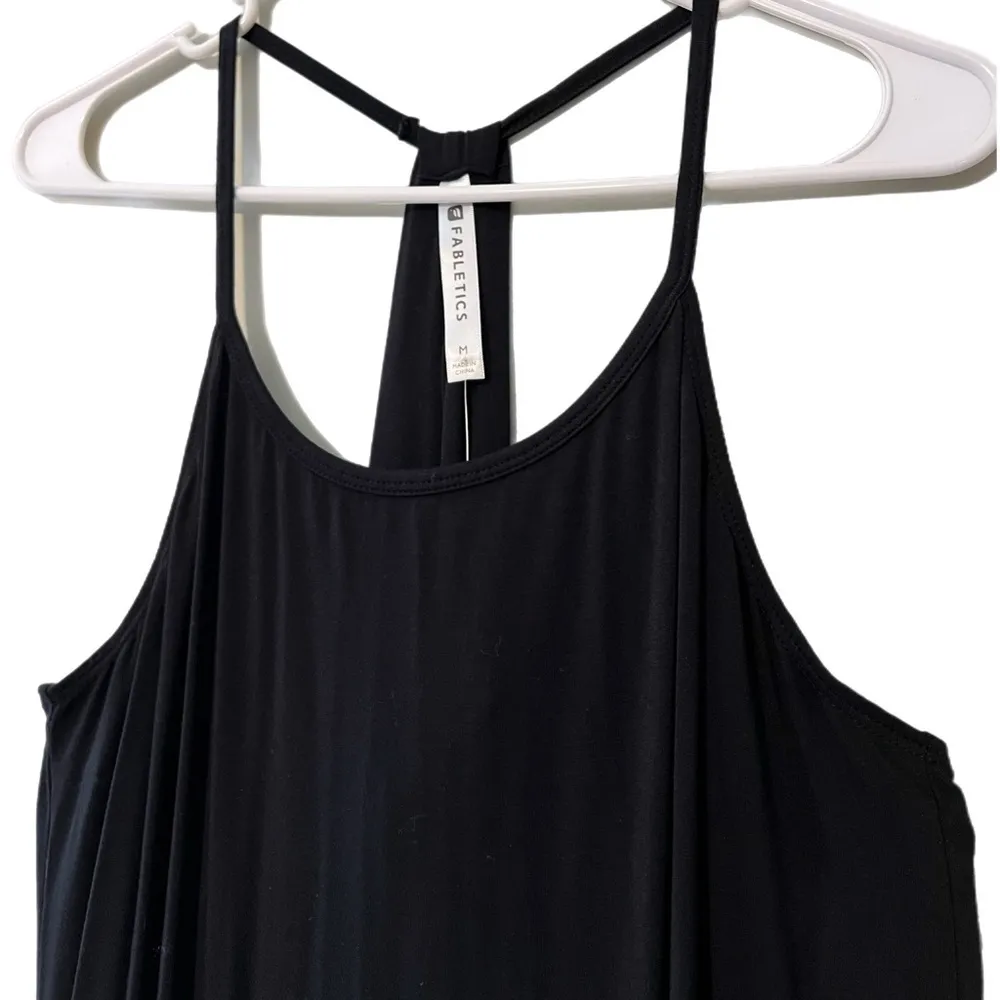 FABLETICS medium black Neema maxi dress halter neck relaxed fit maxi length new - Image 3