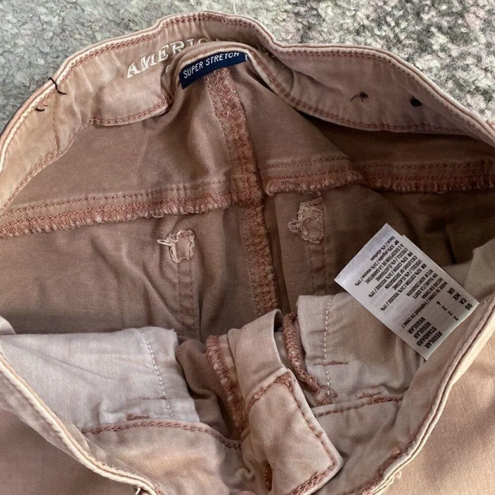 American Eagle AEO Junior Super Stretch Sateen Jegging Rose Pink Jeans Sz 2R - Image 3