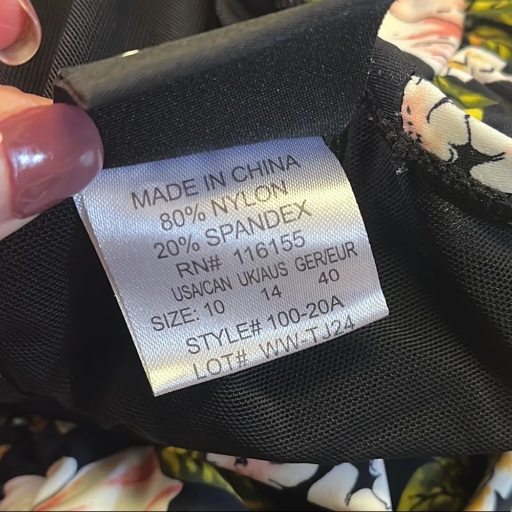 Shore Shapes Swimsuit Sarong Front Floral One Piece Slimming Blousy 10 Pink - Image 7