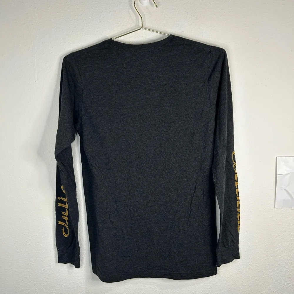 Santa Cruz Long Sleeve Tee Shirt Small Black Strega Logo Chest Script Sleeve Gray - Image 5