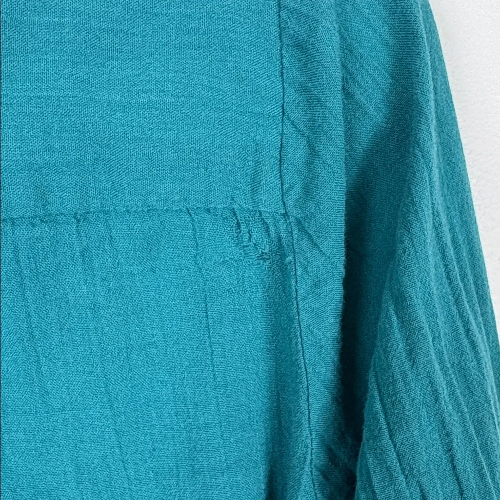 Sundance Catalog Luella Victorian Top Long Sleeve Teal Green Women’s Size Medium Blue - Image 8