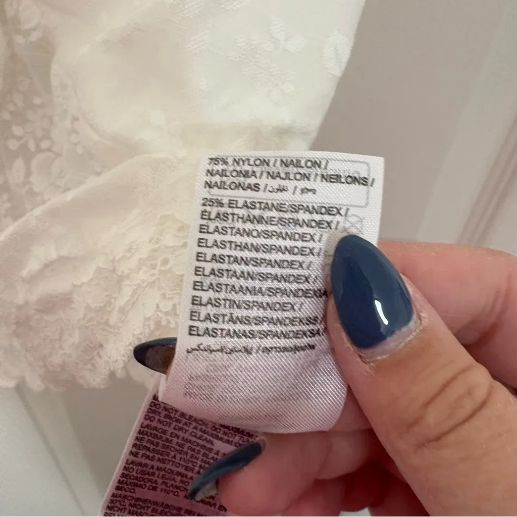 Edikted White Floral Lace Ribbon Cropped Cami - Image 4