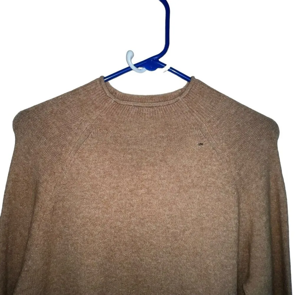 J. Crew Rollneck Sweater Supersoft Yarn Wool Alpaca Blend Small New Brown Hole‎ - Image 4