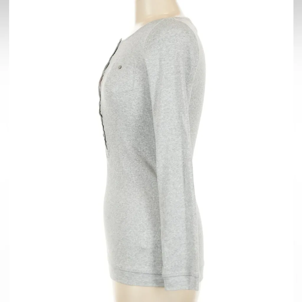 Boss Hugo Boss Orange Gray Long Sleeve Henley Top Blouse Women’s Size Medium M - Image 4
