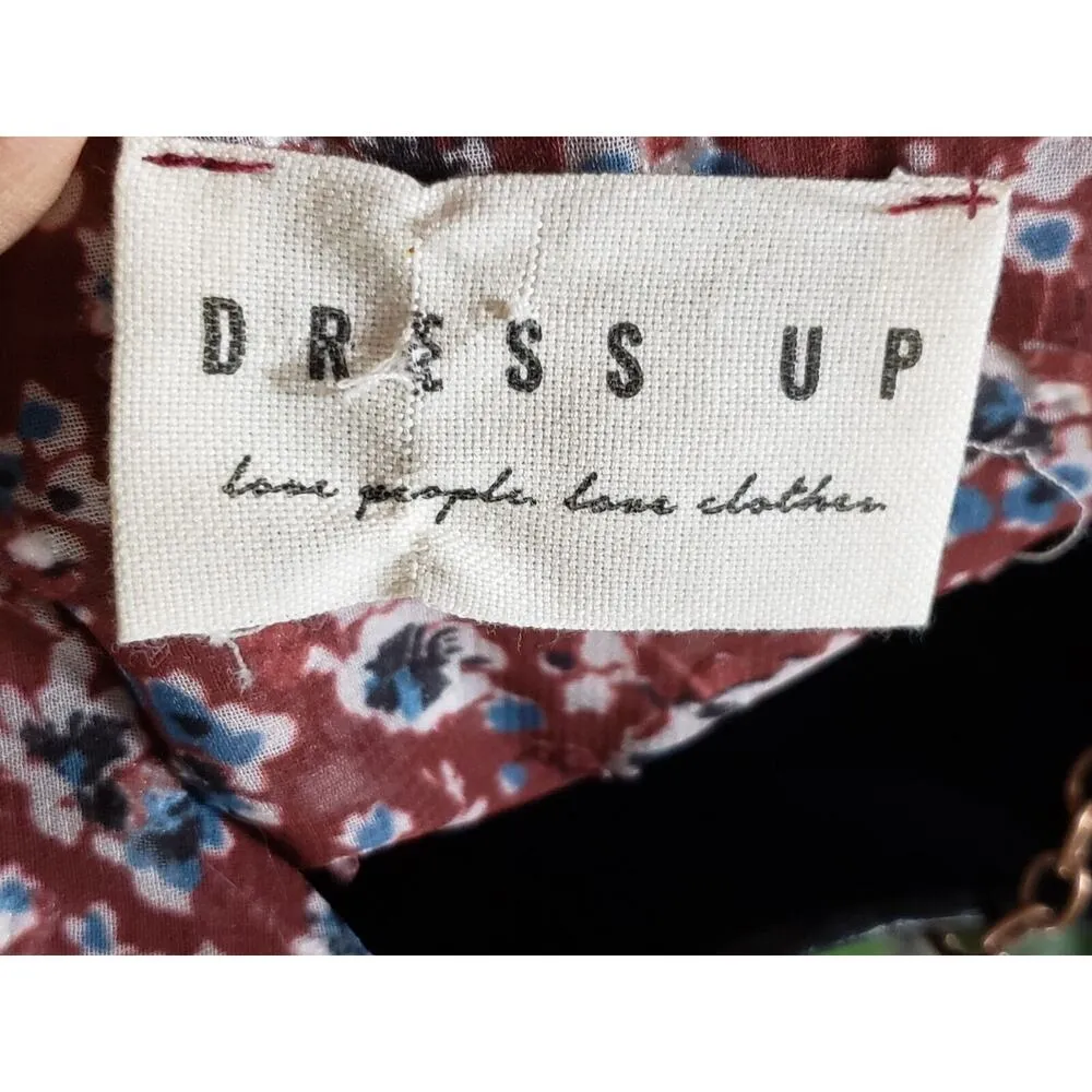 Dress Up Women's Brown Floral 100% Polyester V-Neck Long Sleeve Bodysuit Small - Image 7