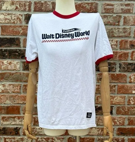 Vans x Disney Walt Disney World white tee with red and blue details / L / EUC - Image 6