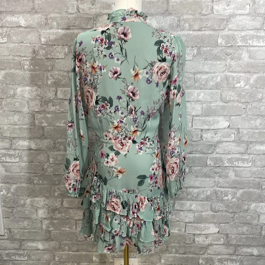Yumi Kim Floral Jenna Long Sleeve Dress in Mint Green - Image 7