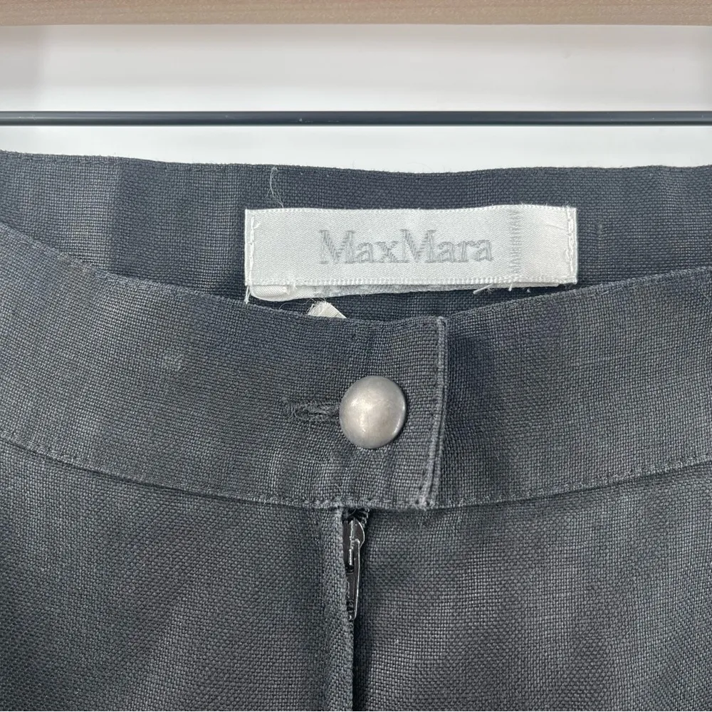 MAXMARA Skirt Size 8 Linen Vintage Designer Luxury Pencil High Waisted Italy - Image 3