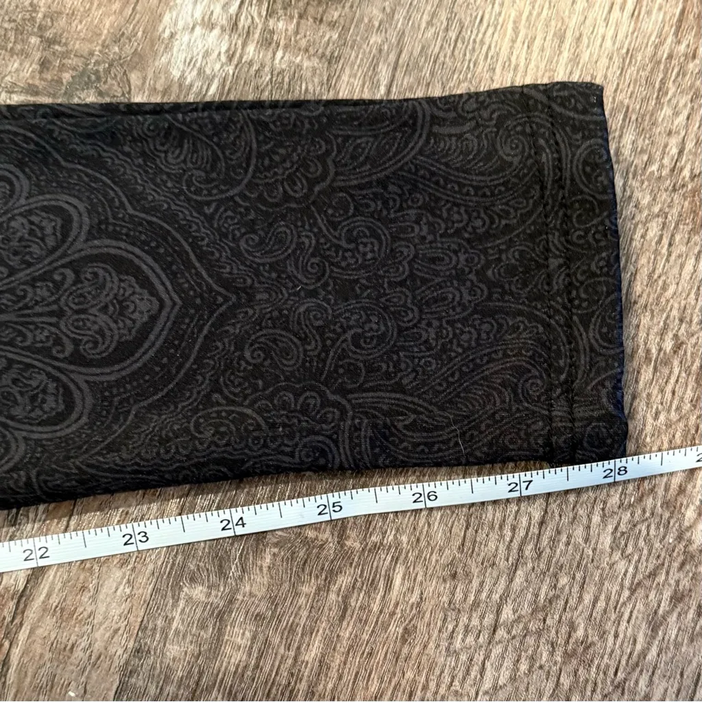 French Laundry Bohemian Geometric Black Patterned Leggings Soft Material Small - Image 4