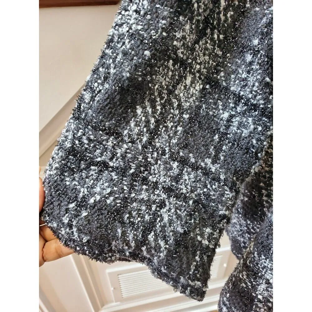 Davi Antte Women's Gray & White Plaid Long Sleeve Buttons Front Jacket Coat XL - Image 9