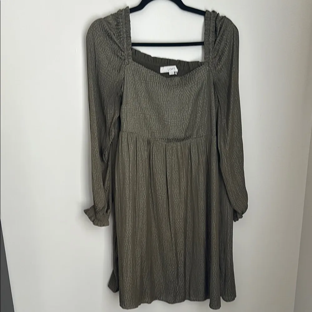Olive Green Babydoll Dress - Image 3