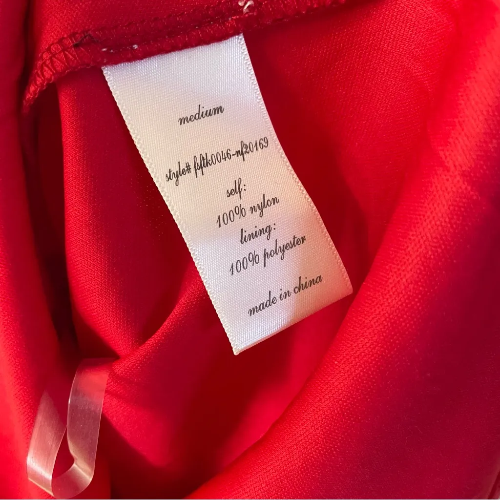 Blue Rain Red Lacey Mock Neck Top Size M EUC - Image 5