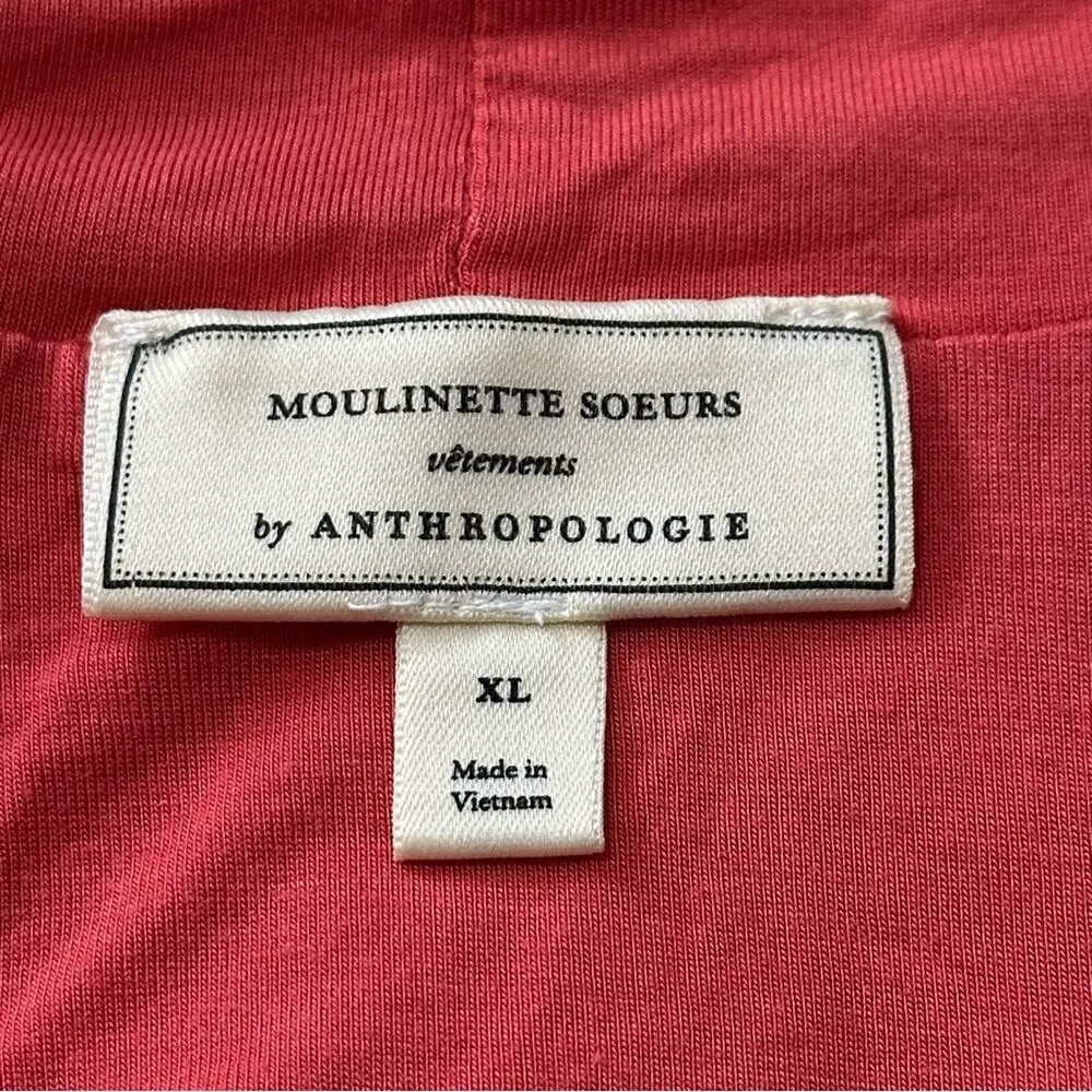 Moulinette Soeurs by Anthropologie XL Coral Orange Marissa Ruched Column Dress - Image 9