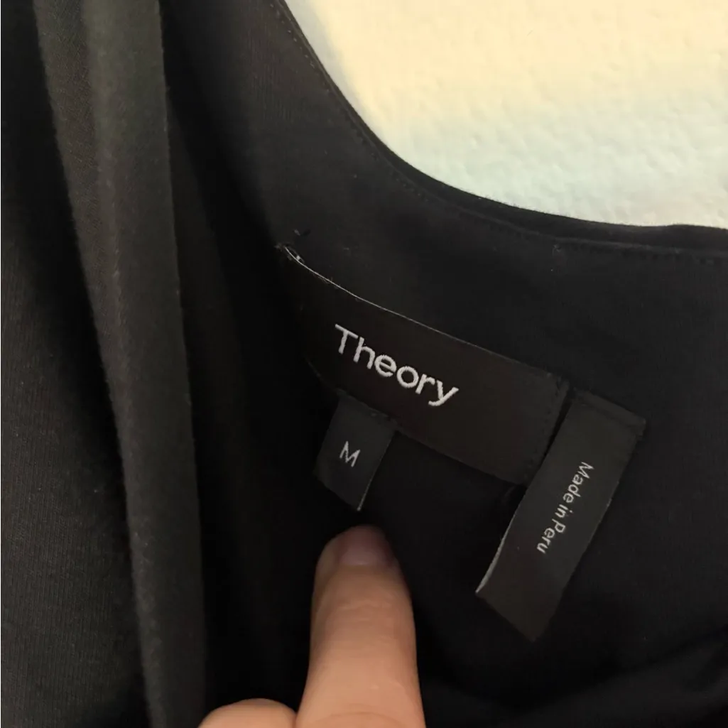 Theory One Shoulder Knot Top Black Size M - Image 5