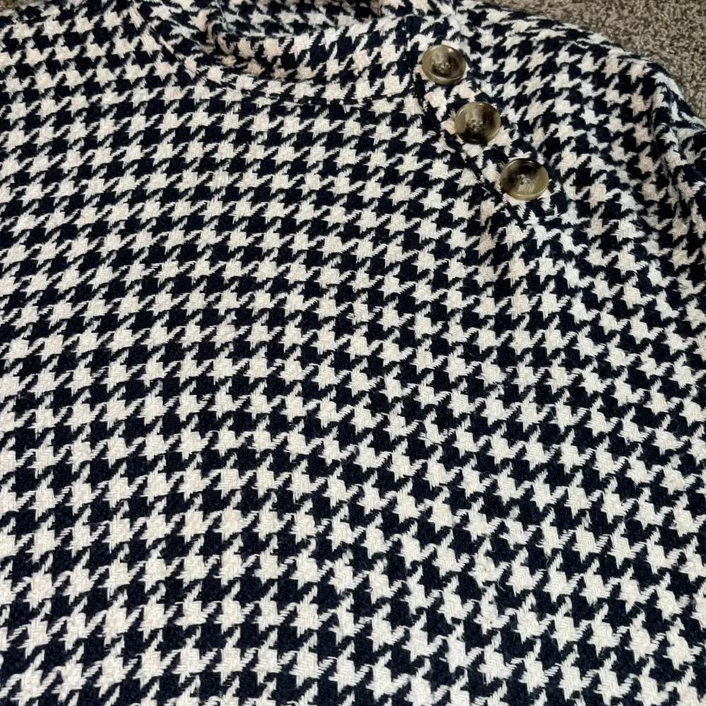 Zara Knit Mock Neck Houndstooth Button Pullover Sweater - Image 8
