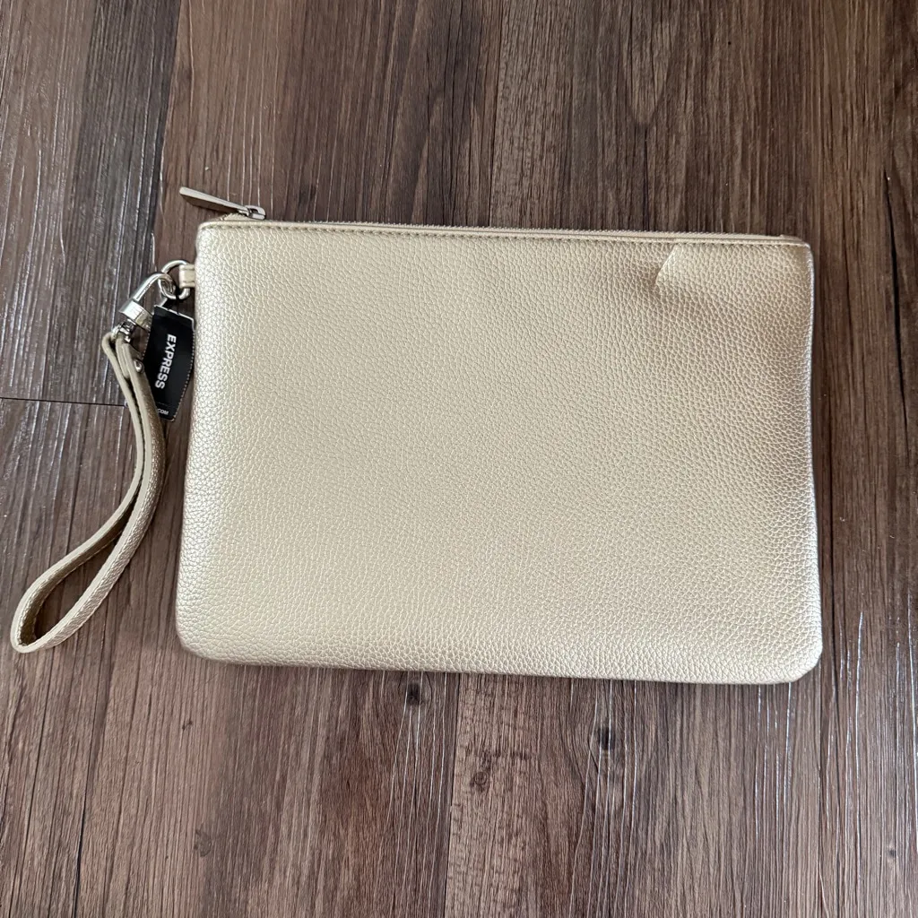 Express small‎ hand held gold Clutch NWT - Image 2