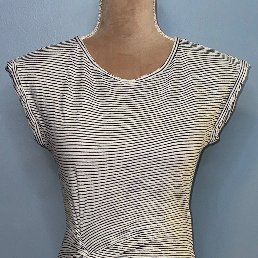 Max Studio Black & White Striped High Low Dress Size Small - Image 2