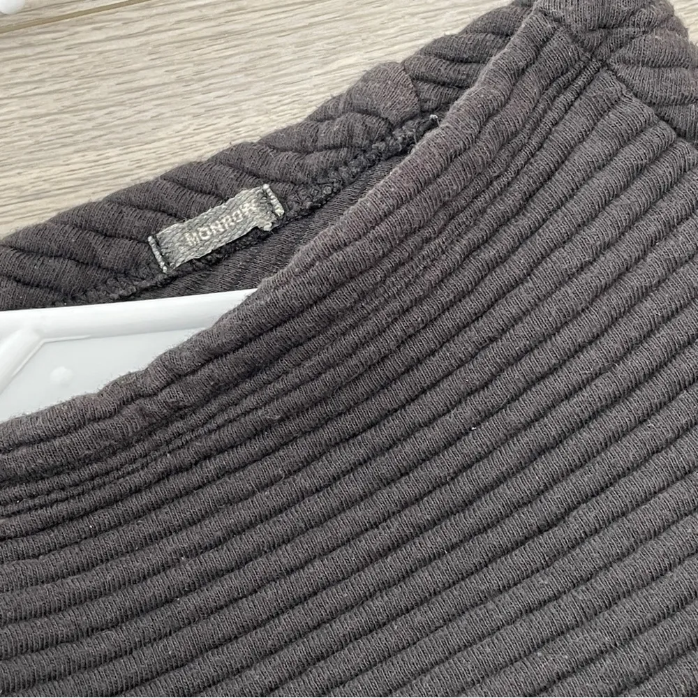 Monrow Mockneck Sweater asymmetric ribbed womens Dark Brown (xsmall) minimalist Size XS - Image 2