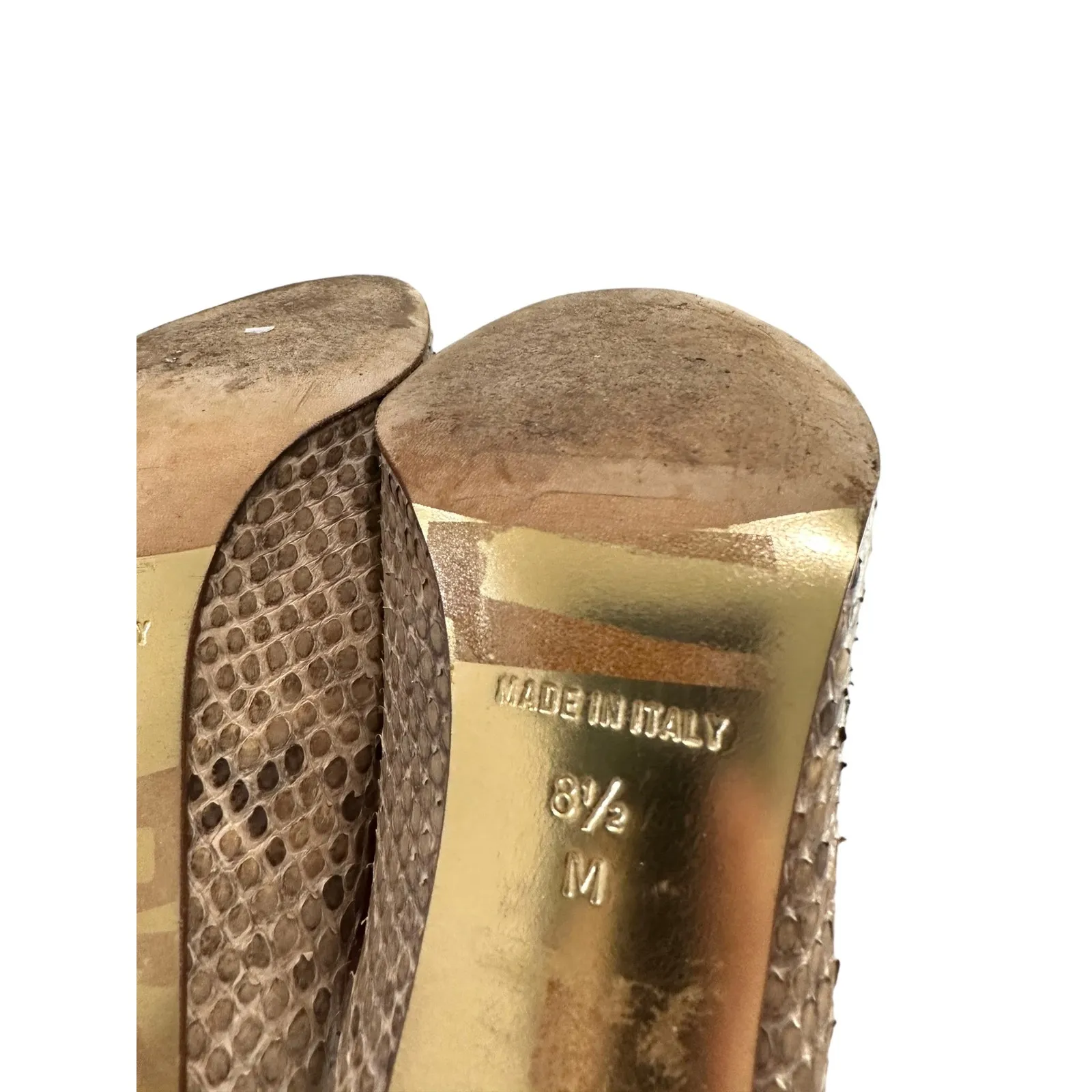 Michael Kors Collection cairo genuine python skin‎ pumps size 8.5 Brown - Image 8