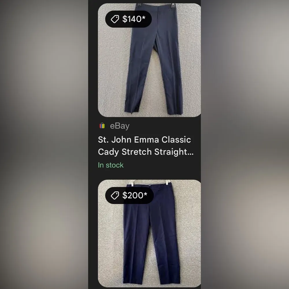 NWOT Retail $495 St. John Navy Blue Old Money  Straight Leg Pants - Image 3