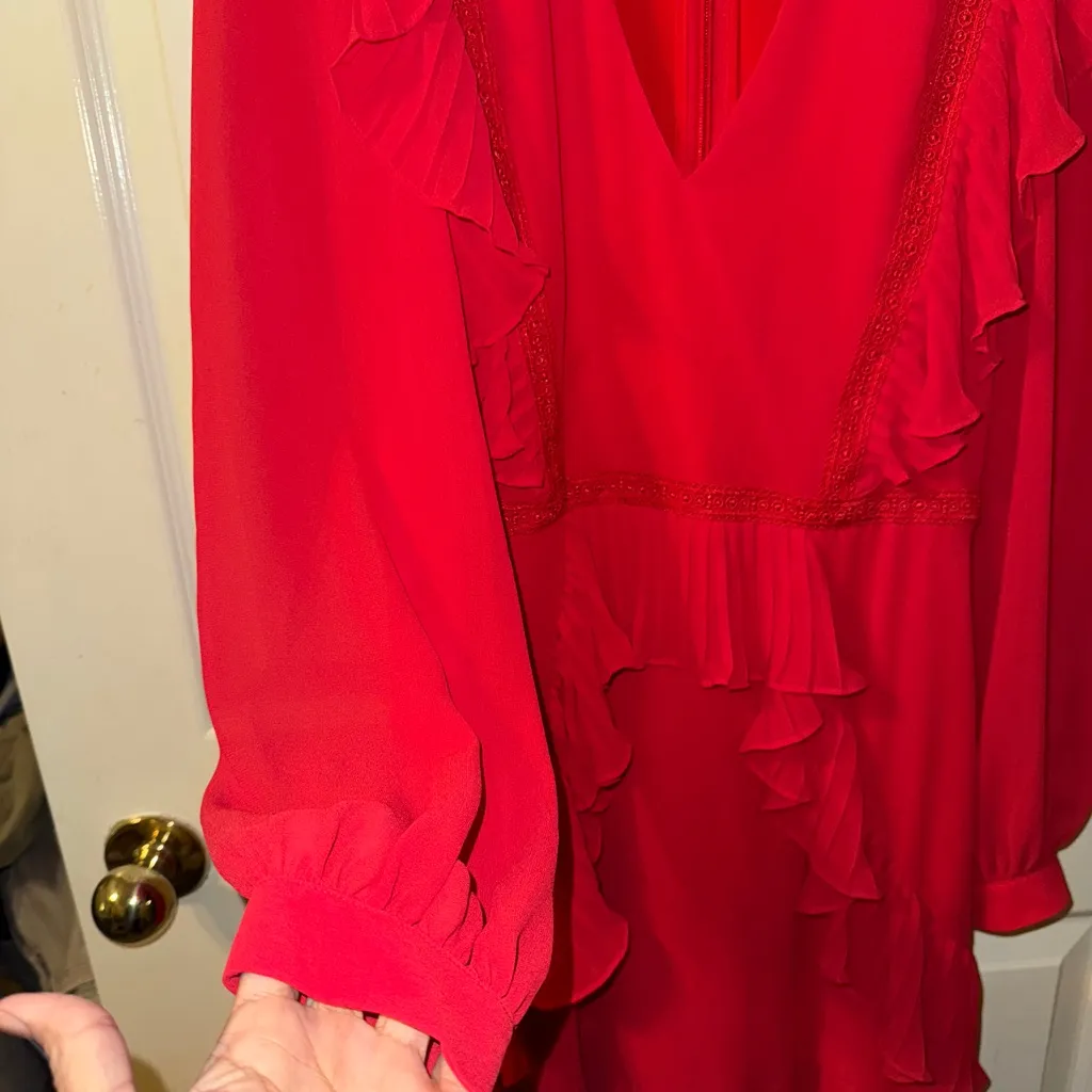 Bcbgmaxazria Red Ruffle Mini Dress - Image 8
