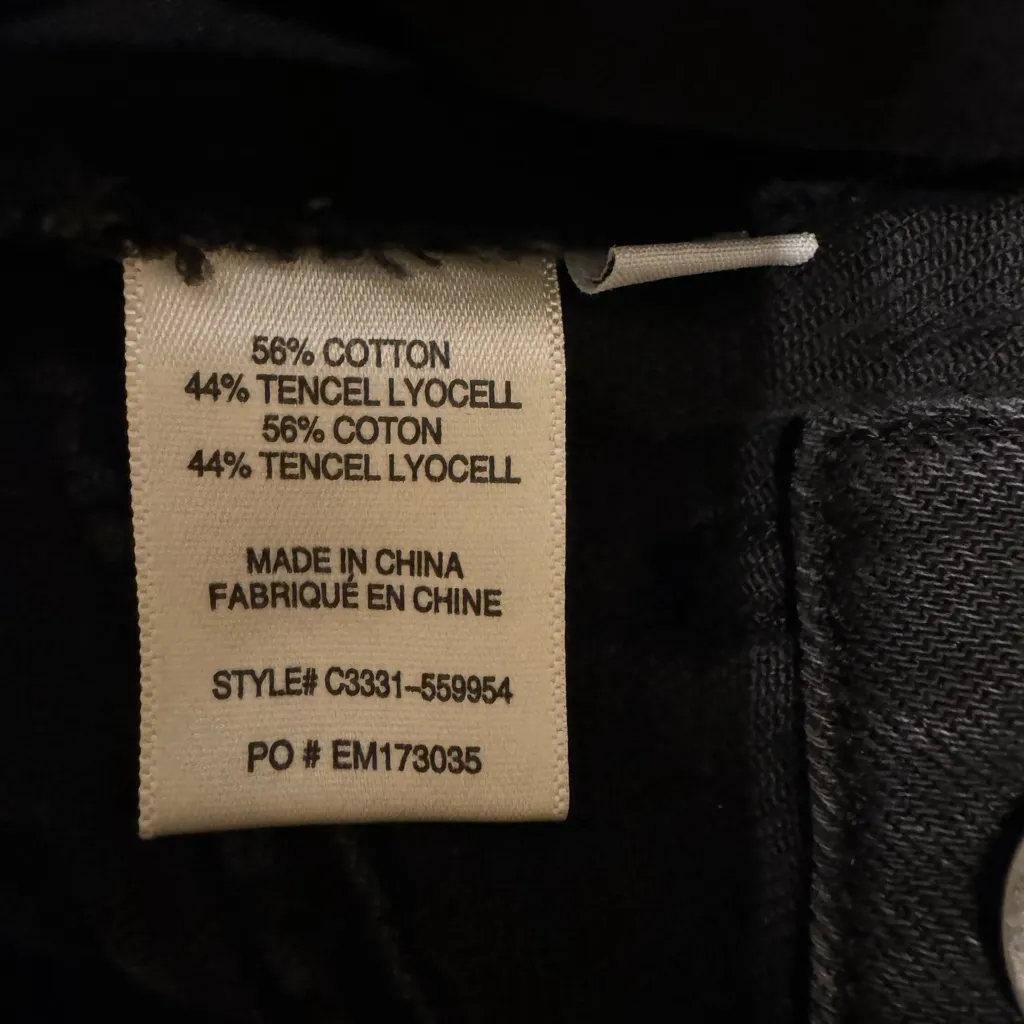 Anthropologie Cloth & Stone‎ Black Distressed Straight Leg Jeans Size 24 - Image 9