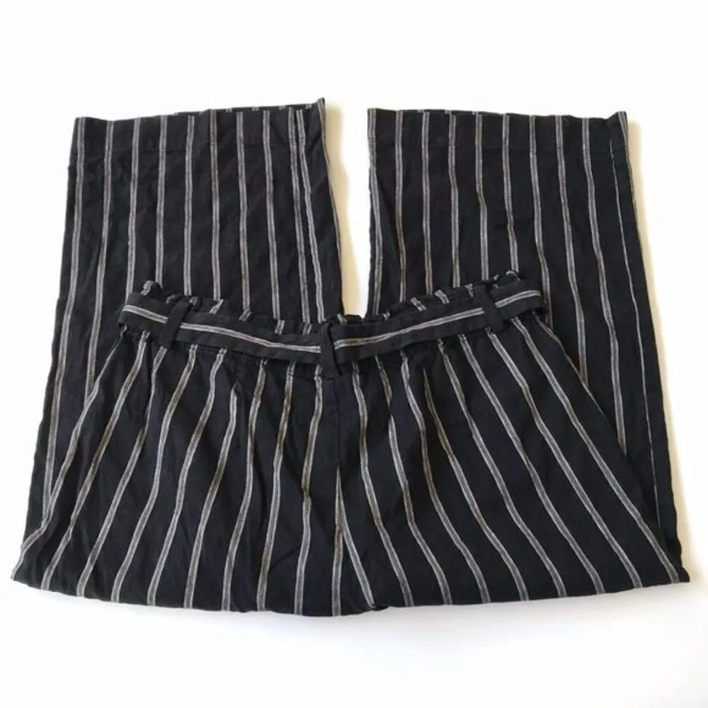 ✨ J. Jill linen stretch striped paper bag pants✨ Black - Image 2