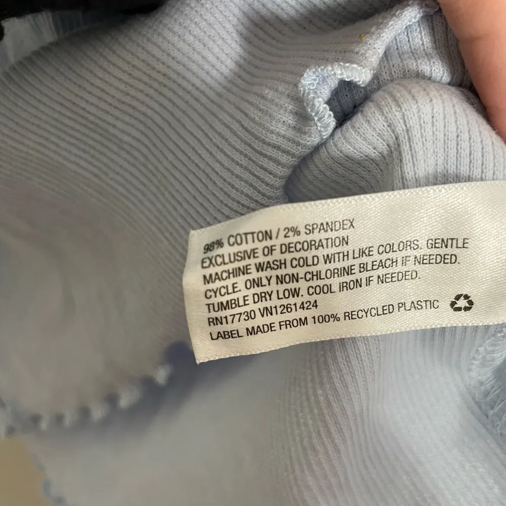 Wild Fable Baby Blue Lettuce Hem Crop Santa Barbara Country Club Shirt Large - Image 4