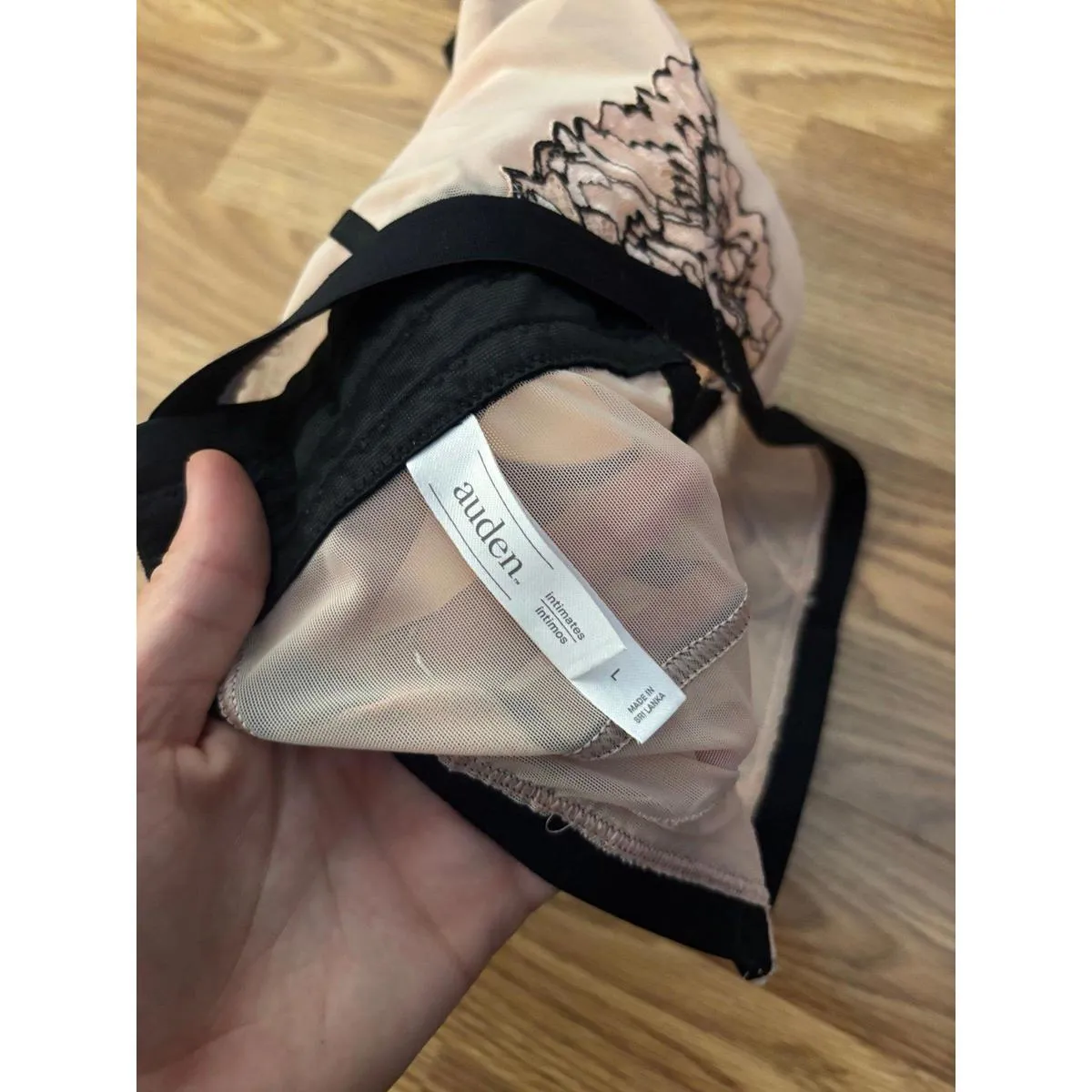 Auden Floral Corset Bra Size Large Black - Image 6