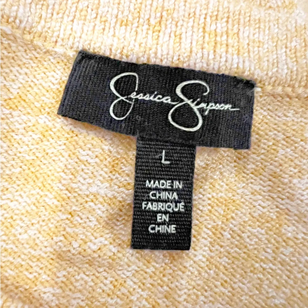 Jessica Simpson Crewneck Sweater Cora Printed Knit Pullover, Yellow Multi Size L - Image 6