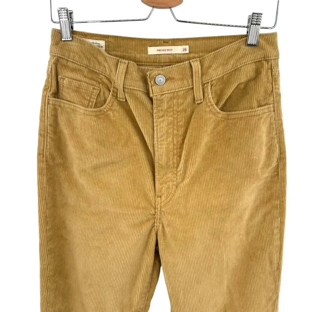 Levi's Ribcage Bootcut Corduroy Pants Camel Tan Beige  Size 29‎ - Image 4
