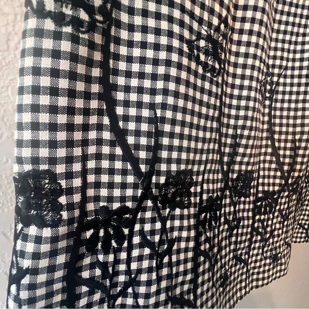 Jessica Howard black white Floral Embroidered Tank Sheath Dress 90s Sz 8 #103 - Image 6