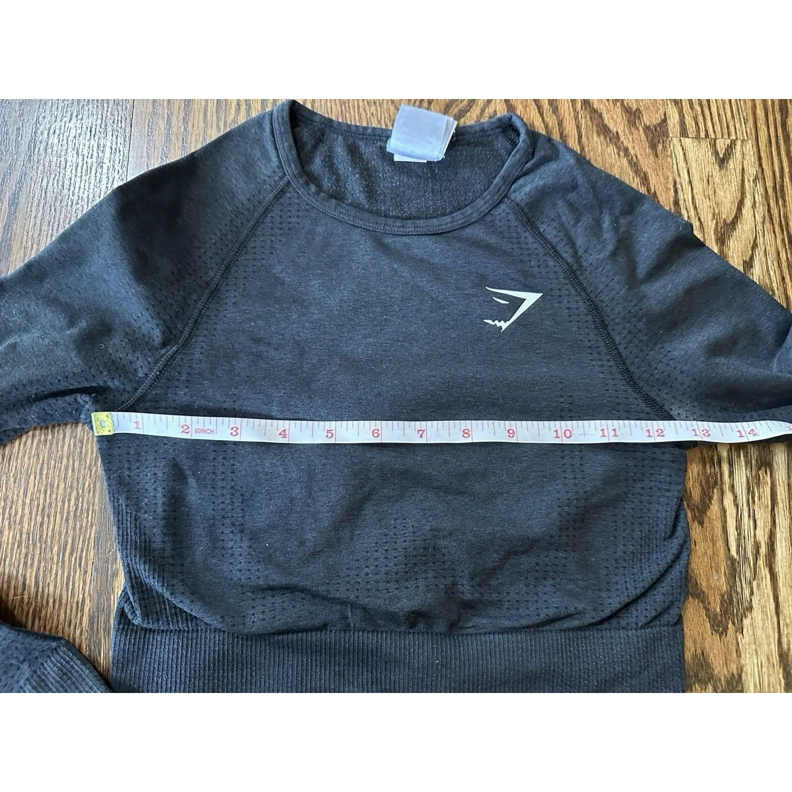 Gymshark Vital Seamless 2.0 Long Sleeve Crop Top Sz‎ S Black Marl Athleisure Gym - Image 7