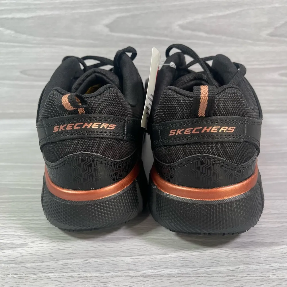 Skechers Composite Safety Toe Womens Shoes 8.5 Oil Slip Resistant 108074 BLK NEW - Image 5