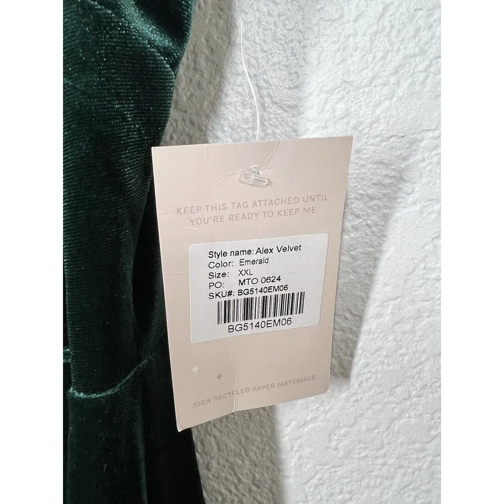 Birdy Grey Alex Velvet Maxi Dress XXL Emerald Green - Image 3