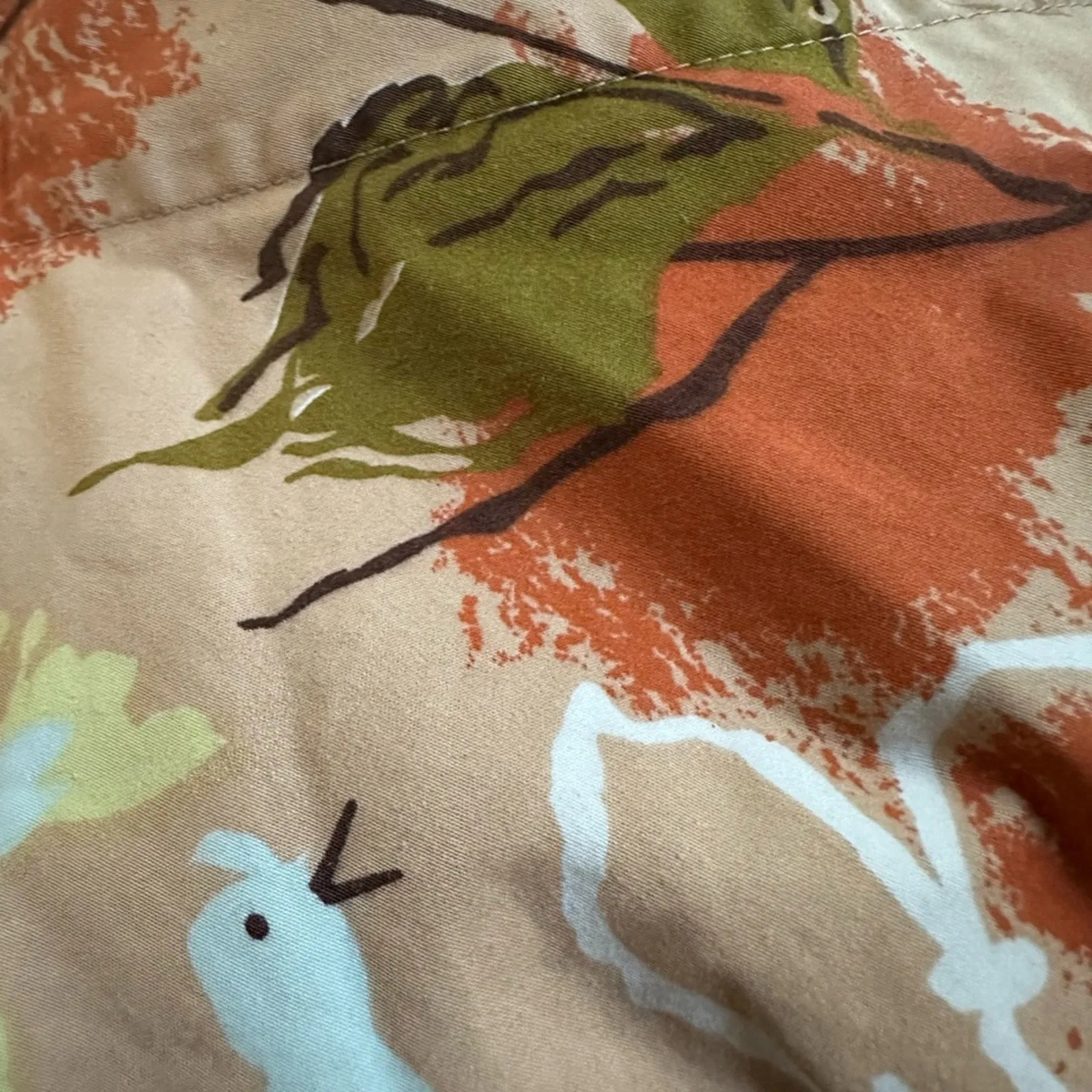 Odille Anthropologie Bird Skirt Orange Peach Indie Twee Preppy Cottage Fall Size 4 - Image 5