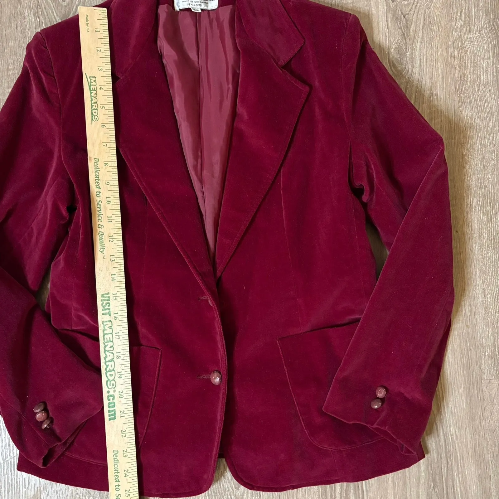 Tiana Creations Red Velvet Sz M/ L– Holiday Party Jacket Cotton Velvet Size L - Image 10