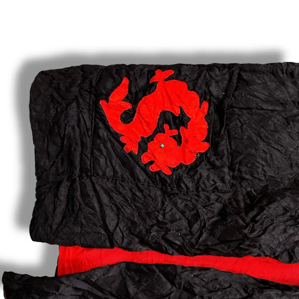 Vintage Darling Brand Asian Chinese Black Red Embroidered Tang Jacket - Image 8